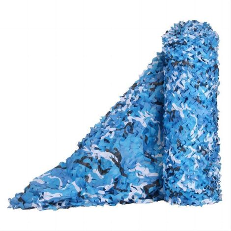 Filet de camouflage pour ombrage, pare-soleil et décoration de fête, 1,5 x 5 m (camouflage marin)