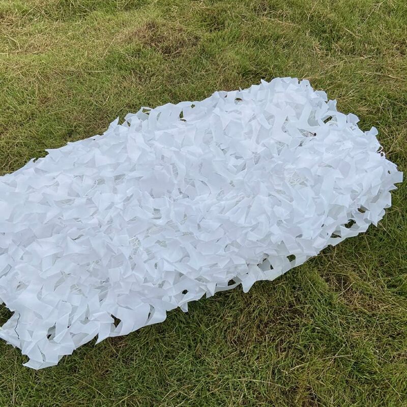 Filet de Camouflage Protection Solaire Camo pour Parasol Camping Chasse Décoration Abri Ombre de Tente Blanc 3m x 3m, 3X3M=9,8X9,8ft