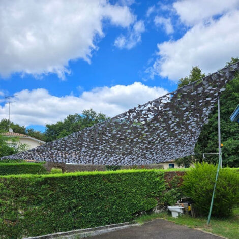 Filet de camouflage triangulaire gris 4x4x4m