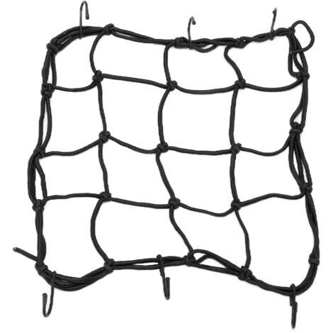 Filet de chargement en nylon résistant élastique avec crochets pour vélos de route, VTT, motos et véhicules électriques - Noir