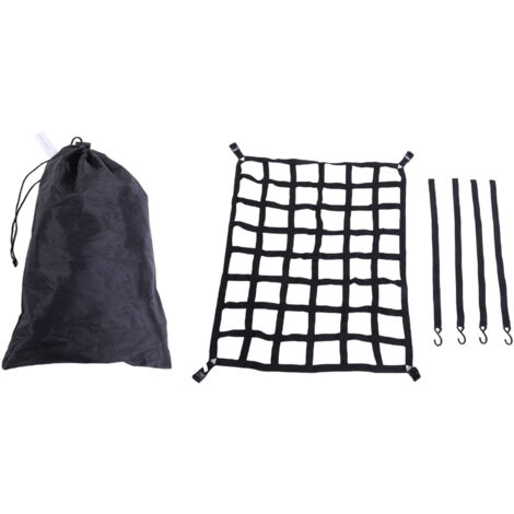 Filet de chargement pour ramassage, support de charge solide, panier de toit multifonctionnel réglable et robuste avec crochet en S 50x42 pouces