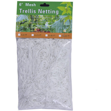 Filet De Jardin Filet De Treillis en Polyester Filet De Soutien Aux Pois Végétaux pour l'escalade De Fleurs (Blanc)，48FT