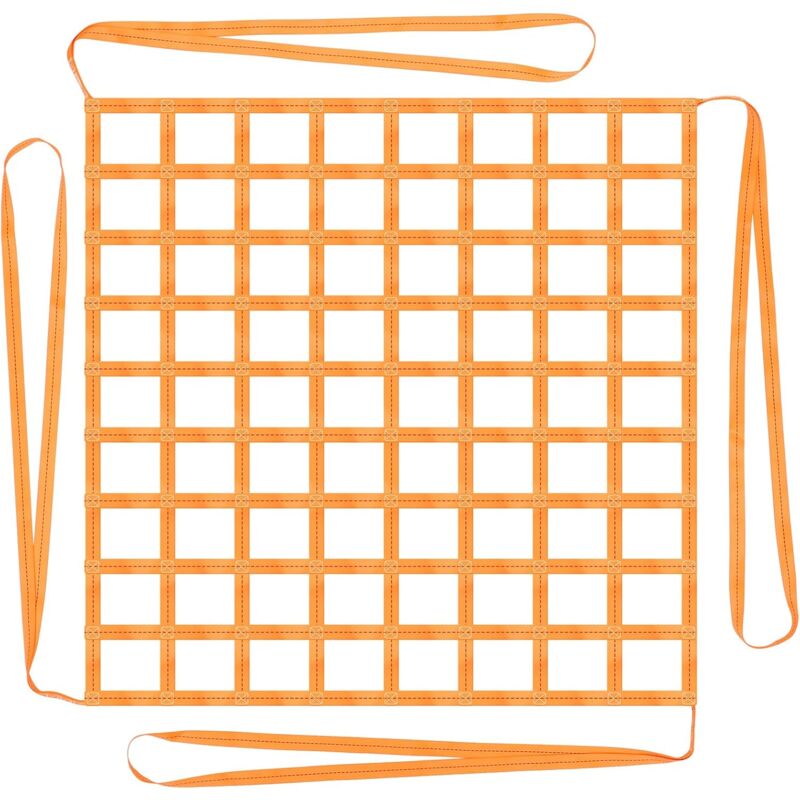 Filet de levage 1 x 1 m Charge Filet suspendu 300 kg Polyester Boucles Filet de levage à sangles Haute capacité de charge Filet de levage suspendu