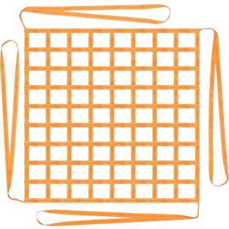 Filet de levage 1 x 1 m Charge Filet suspendu 300 kg Polyester Boucles Filet de levage à sangles Haute capacité de charge Filet de levage suspendu pour le chargement et le déchargement de