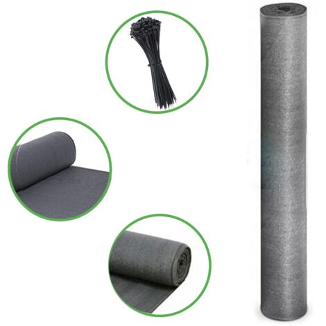 Filet de masquage gris 10 m pour clôture de 1,5 m