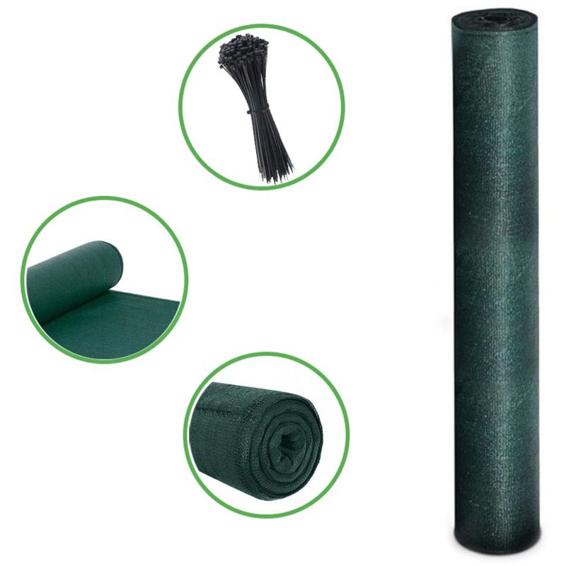 Filet de masquage vert, 10 m, pour clôture de 1,5 m