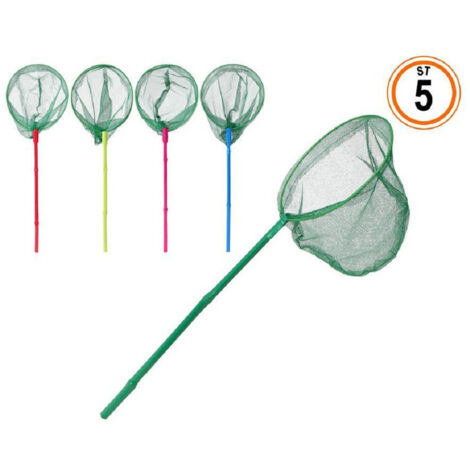 Filet De Peche 40cm Manche Bambou Diam 20cm 5 Couleurs Assorties 65307a