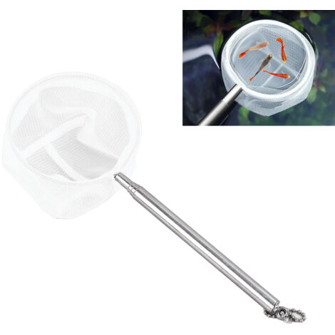Filet de Pêche Rétractable pour Aquarium - Long Manche 3D Poisson d'Ornement Récupération Filet de Pêche Tropical Petit Modèle