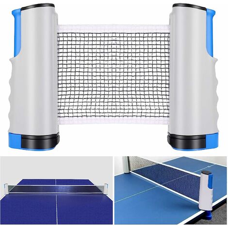 Filet de Ping Pong, Filet de Tennis de Table Rétractable Ping Pang Net Table Tennis Net Réglable Portable pour Intérieur et Extérieur, Gris