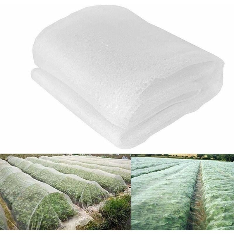 Filet de protaction anti-inseetes en maille fine pour jardin, serre, plantes, fruits, fleurs, cultures Repousse-pesticides, 10x2.5m(40 mailles maille