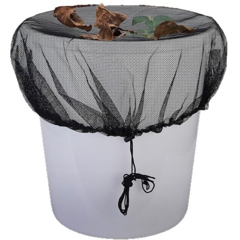 Filet de protection à cordon noir pour collecteur d'eau de pluie, diamètre 95cm, barrière contre insectes et feuilles mortes