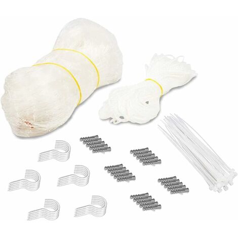 Filet de Protection Chat sans Percer Filets de Sécurité pour Chat Transparent. Crochets, Chevilles, Corde complète et Instructions de Fixation fournis.(8 x 3 m)