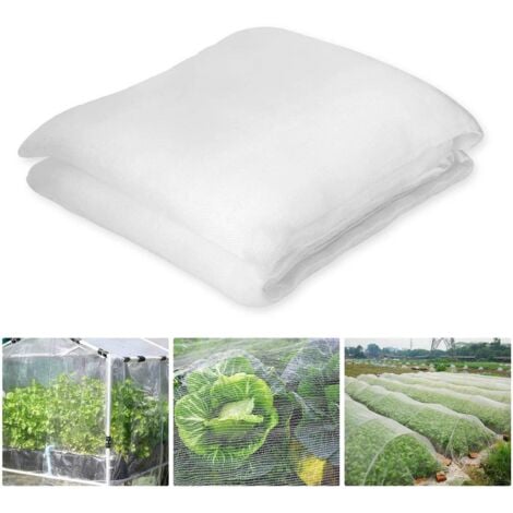 Filet de protection contre les insectes,  filet de protection de jardin à mailles fines,Protection pour végétaux, pour jardin, serre, plantes, fruits, fleurs, cultures ,3 x 6 m,blanc