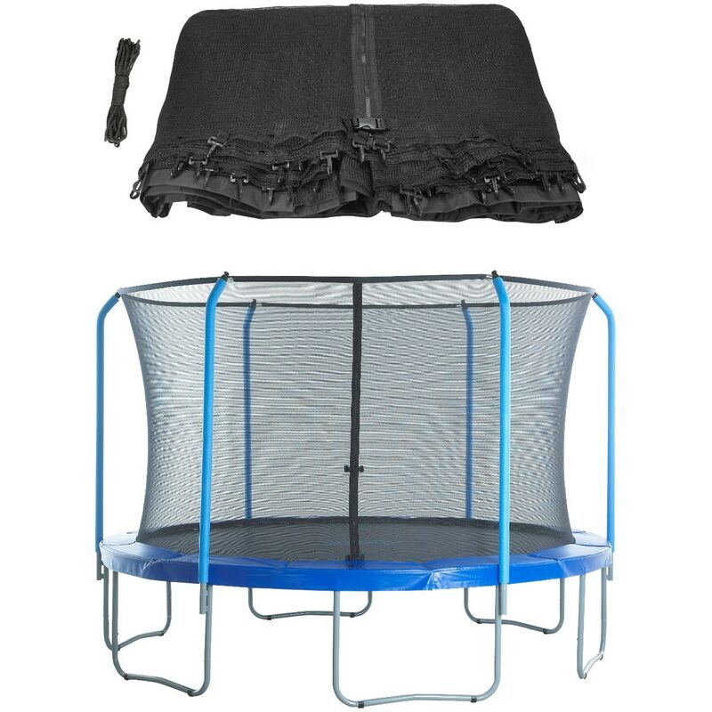 Filet de Protection et Sécurité de Remplacement pour Trampoline Rond 427 cm avec 4 Poteaux Courbés et Anneau Supérieur