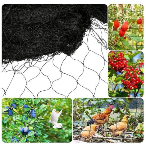 Filet de protection pour bassin noir à mailles fines (18 x 18 mm), 10 m x 5 m - Protection contre les oiseaux, les feuilles et les éclaboussures.