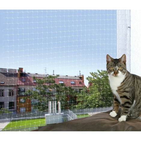 Filet de protection pour fenêtre 2 x 1,5 m, transparent pour chat - animallparadise - Transparent