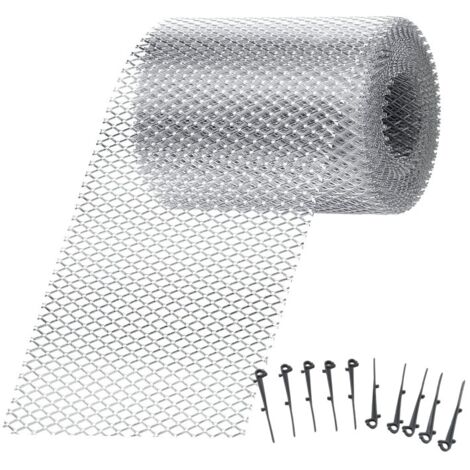 Filet de Protection pour Gouttière 12.7x610 cm - Grille Filtre Anti-Engorgement - Résistant aux UV pour Feuilles/Branches/Débris - Extérieur/Parc