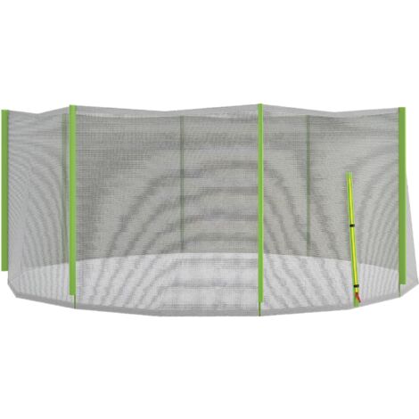 Filet de protection pour trampoline 8 pieds avec entrée à fermeture éclair PE diamètre 366 cm noir et vert
