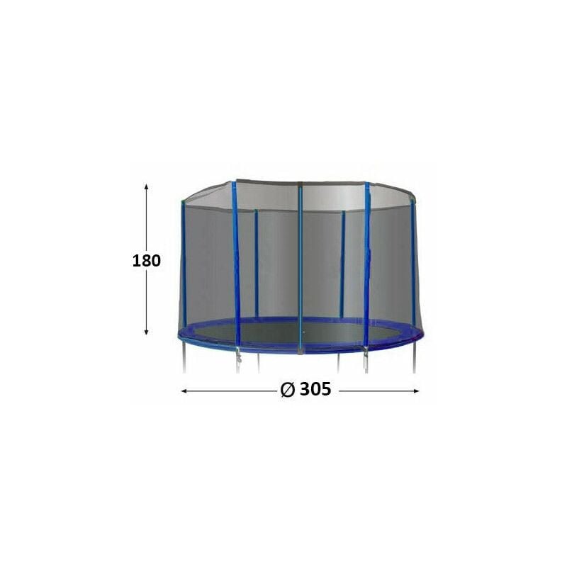 Trigano - Filet de protection pour trampoline de 3,05 m - Noir