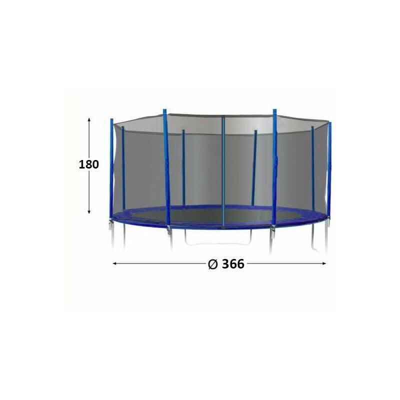 Trigano - Filet de protection pour trampoline de 3,66 m - Noir