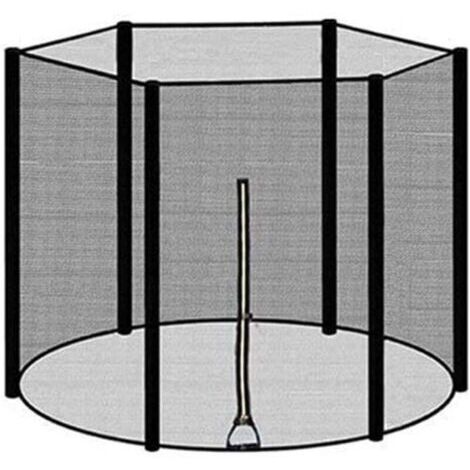 – Filet de protection pour trampoline – Nylon PE dense 120 g/m² – Hauteur 163 cm – 6 poteaux pour sécurité optimale