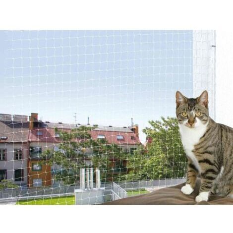 Filet de Protection Transparent pour Chat, 4 × 3 m