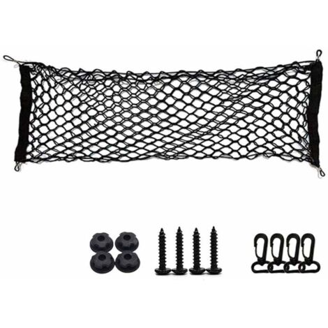 Filet de rangement double couche pour coffre de voiture, filet à bagages pour coffre de voiture, filet de rangement domestique, 11040cm, noir.