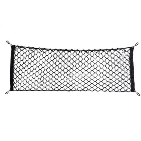 Filet de Rangement en Maille, Organisat Coffre Sac de Rangement Net Stockage Bagage 90 40cm Noir Universel pour Voiture Arrière (noir)