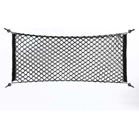 Filet de Rangement en Maille,   Organisateur Coffre Sac de Rangement Net Stockage Bagage 90 40cm Noir Universel pour Voiture Arrière