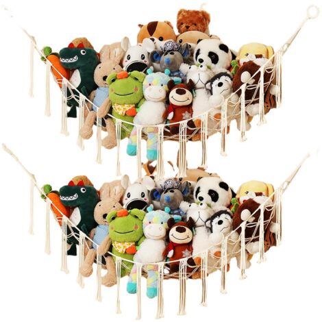 Filet de rangement pour peluches (lot de 2), hamac pour jouets en peluche