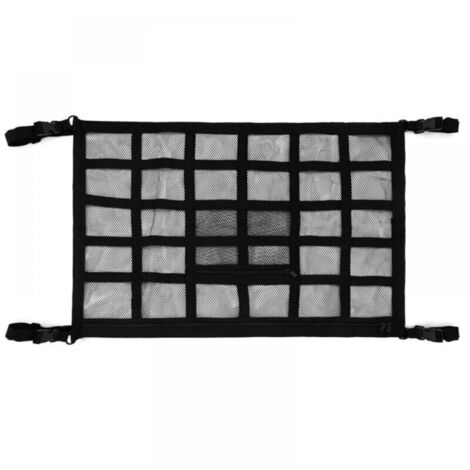 Filet de rangement pour toit de voiture, sac de rangement universel en filet, poche intérieure en filet élastique, convient aux toits de SUV, noir (9065cm)