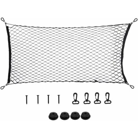 Filet de rangement universel pour voiture, filet de coffre de voiture, filet d\'accessoires de voiture, filet pour bagages d\'enfants, pour SUV, camion noir70 120cm