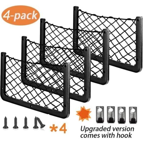 Filet de Rangement - Voiture - 4 Pack - Grande Taille 36x18CM - Noir - Organisateur de Coffre