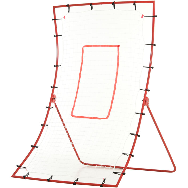 Homcom - Filet de rebond de football - rebondisseur de football angle réglable - dim. 175L x 115H cm - blanc rouge