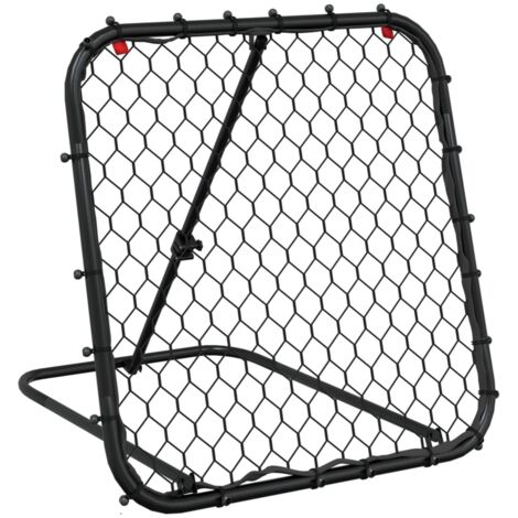 Filet de rebond de football réglable noir 84x73x60-80 cm acier CFW50070
