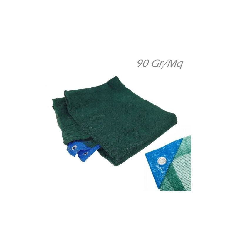 Filet de re'colte d'olives Pugliese Antispine 10x10 mt en monofilament de polye'thyle'ne stabilise' aux rayons UV 90 gr / mq avec ouverture Verde 10