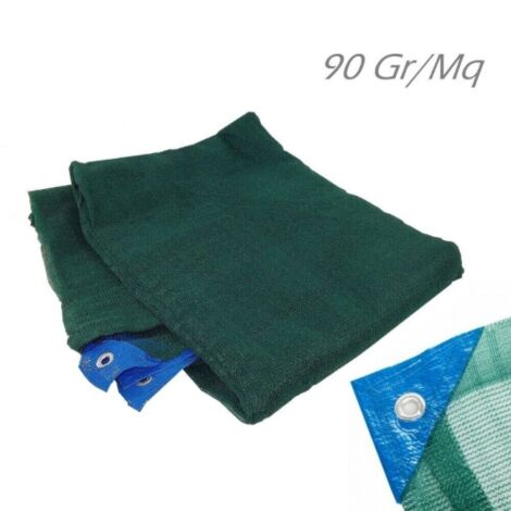 Filet de re'colte d'olives Pugliese Antispine 6x6 mt en monofilament de polye'thyle'ne stabilise' aux rayons UV 90 gr / mq avec ouverture Verde 6 x 6 mt