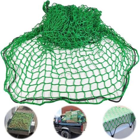 Filet de remorque, extensible, 1,5 x 2,2 m, pour sécuriser le chargement, vert