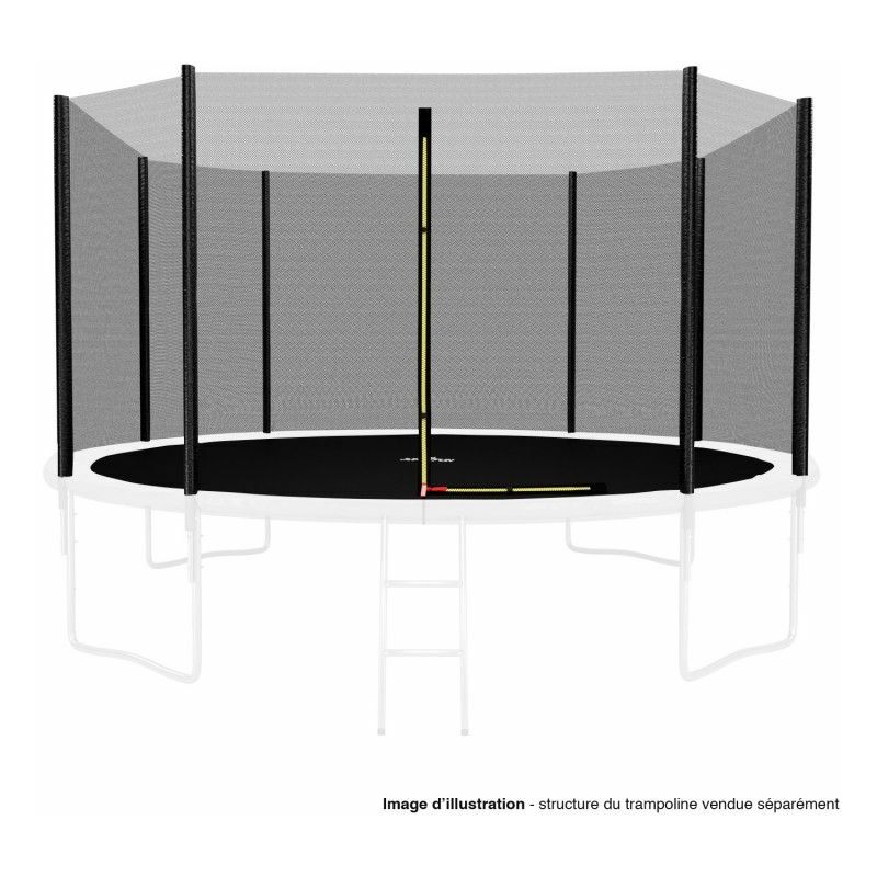 Filet de sécurité extérieur Universel pour trampoline ø 13Ft, 8 Perches - Noir