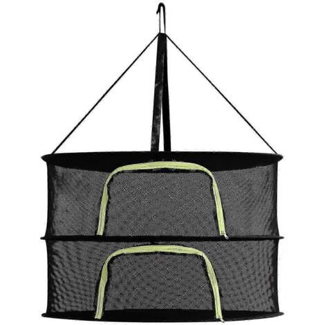 Filet de séchage à plusieurs niveaux pour herbes aromatiques, panier suspendu, séchoir pliable, sac de séchage en maille pour fleurs, bourgeons et plantes, organisateur style B-2 niveaux