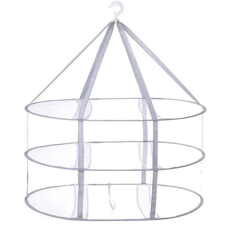 Filet de séchage pliable en maille avec 3 niveaux pour pull, délicat, maillot de bain, t-shirt, fruits secs, surface de séchage coupe-vent en maille avec bande de fixation robuste