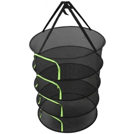 Filet de séchage pliable pour plantes VINGVO - Conception de fermeture à glissière multicouche - Blanc