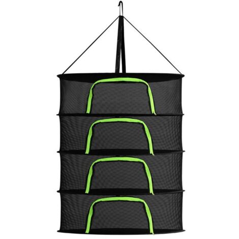 Filet de Séchage pour Herbes 2/4/6/8 Étages, Rack Séchage Suspendu Pliable avec Crochets et Fermeture Éclair pour Aromates
