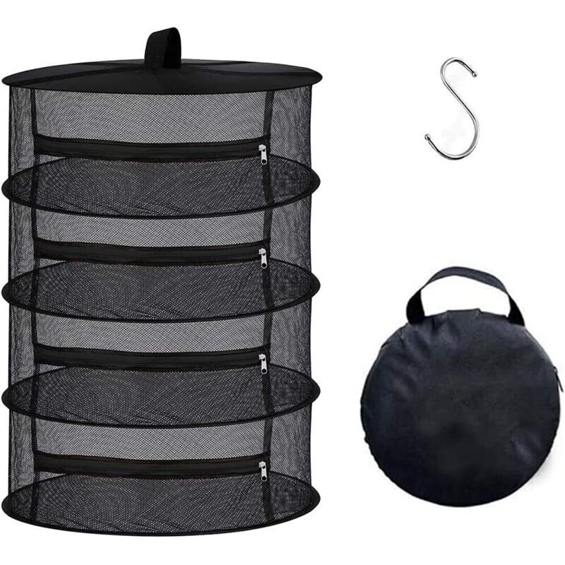 Filet de Séchage, Support de Filet de Séchage, Filet de Séchage d'Herbes, Couches Enmaille avec Fermetures à Glissière, pour Légumes, Plantes, Vêteme