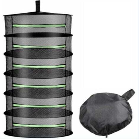 Filet de séchage suspendu pliable, panier de séchage à 6 couches, grand support de séchage, filet de rangement, tente, bourgeons d'herbe, séchage des plantes avec sécateur