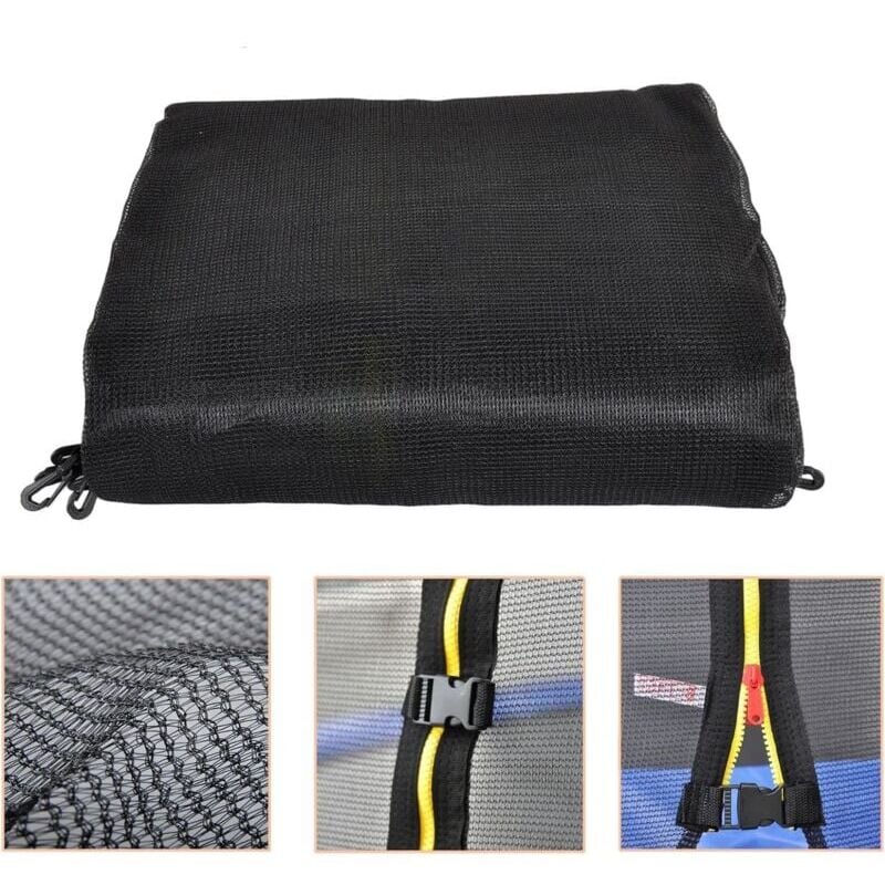 SNQ - Filet de sécurité et protection à ressort de remplacement pour trampoline, 8 pieds - 6 poteaux - 2,44 m de diamètre