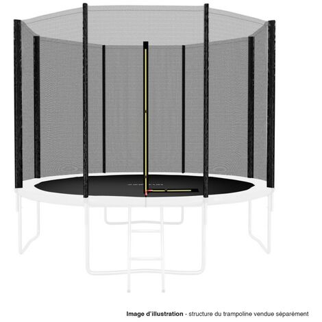 Filet de sécurité extérieur Universel pour trampoline ø 10Ft, 8 Perches - Noir