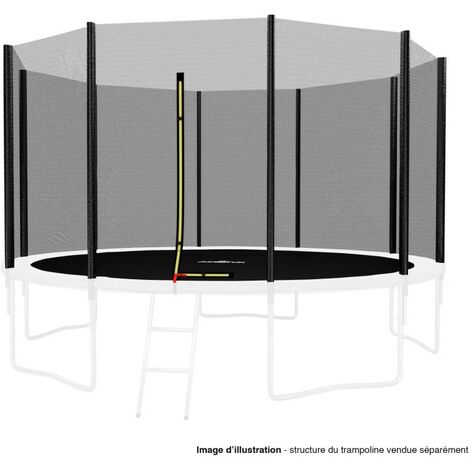 Filet de sécurité extérieur Universel pour trampoline 12FT ø366cm 10perches avec bouchons hauts de perches