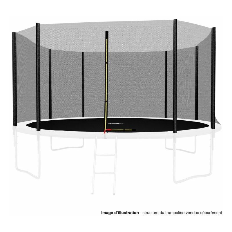 Filet de sécurité extérieur Universel pour trampoline ø 14Ft, 8 Perches - Noir
