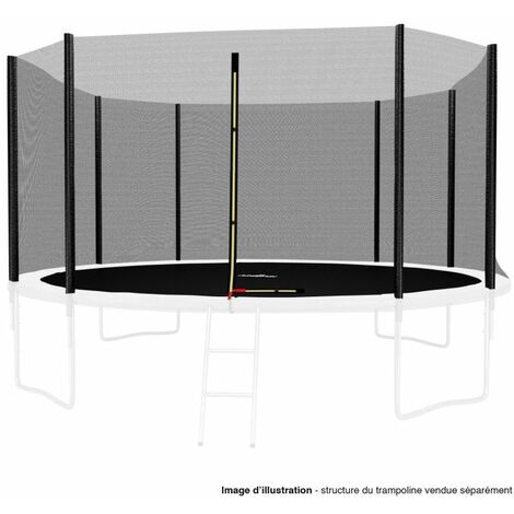Filet de sécurité extérieur Universel pour trampoline ø 14Ft, 8 Perches - Noir